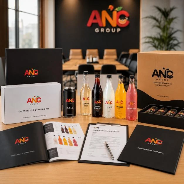 ANC distributor starter kit with beverages and partnership documents