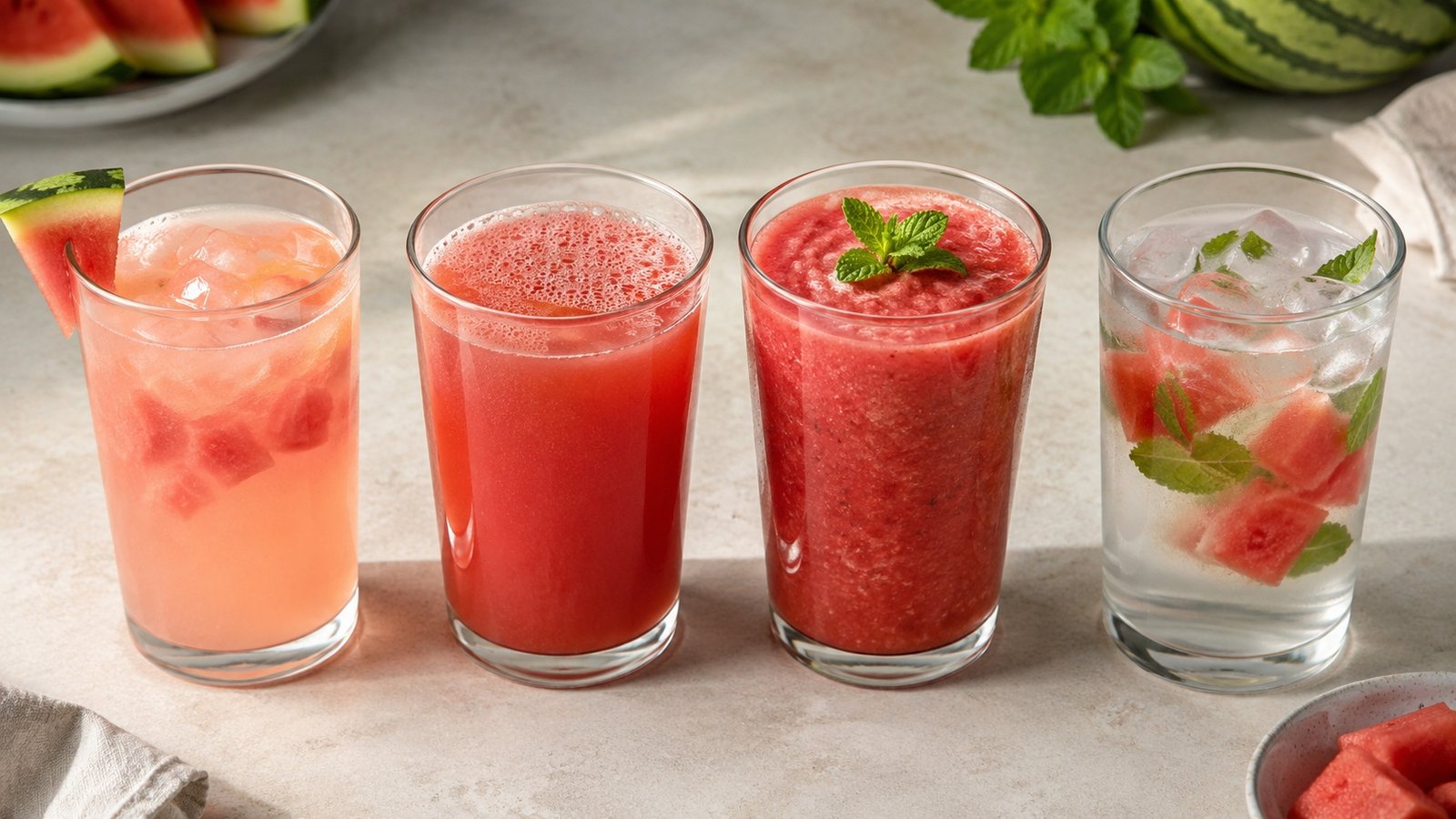 Agua fresca compared with fruit juice, smoothie and infused water