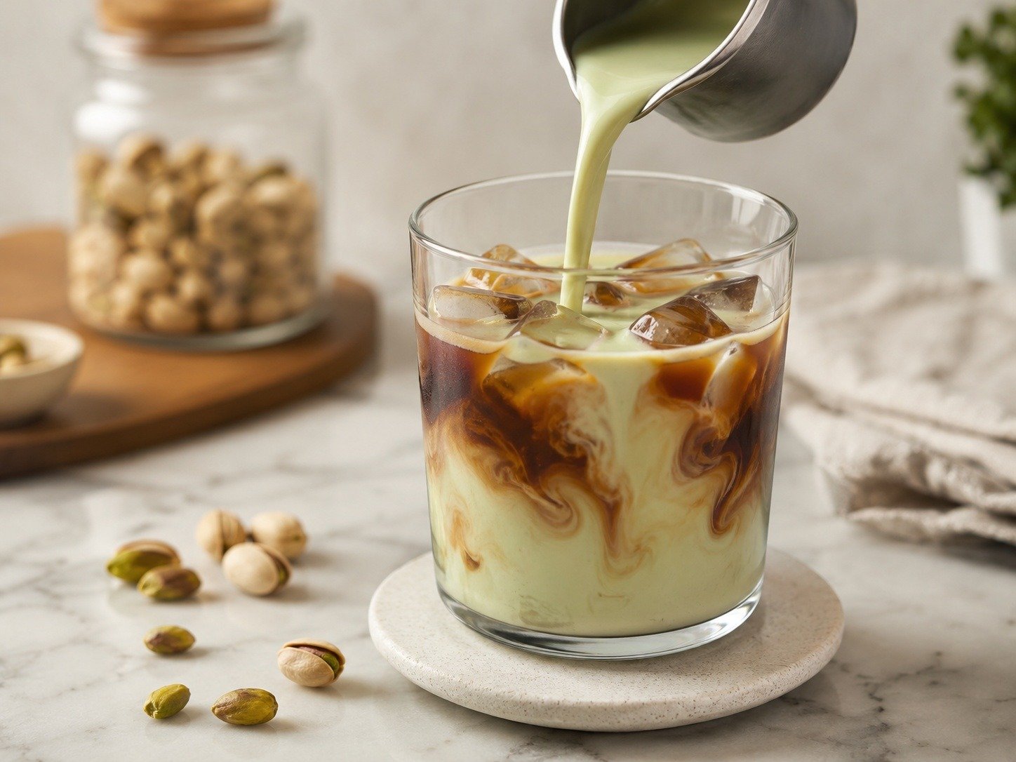 Variety of natural coffee substitutes including chicory root, herbal coffee, and matcha