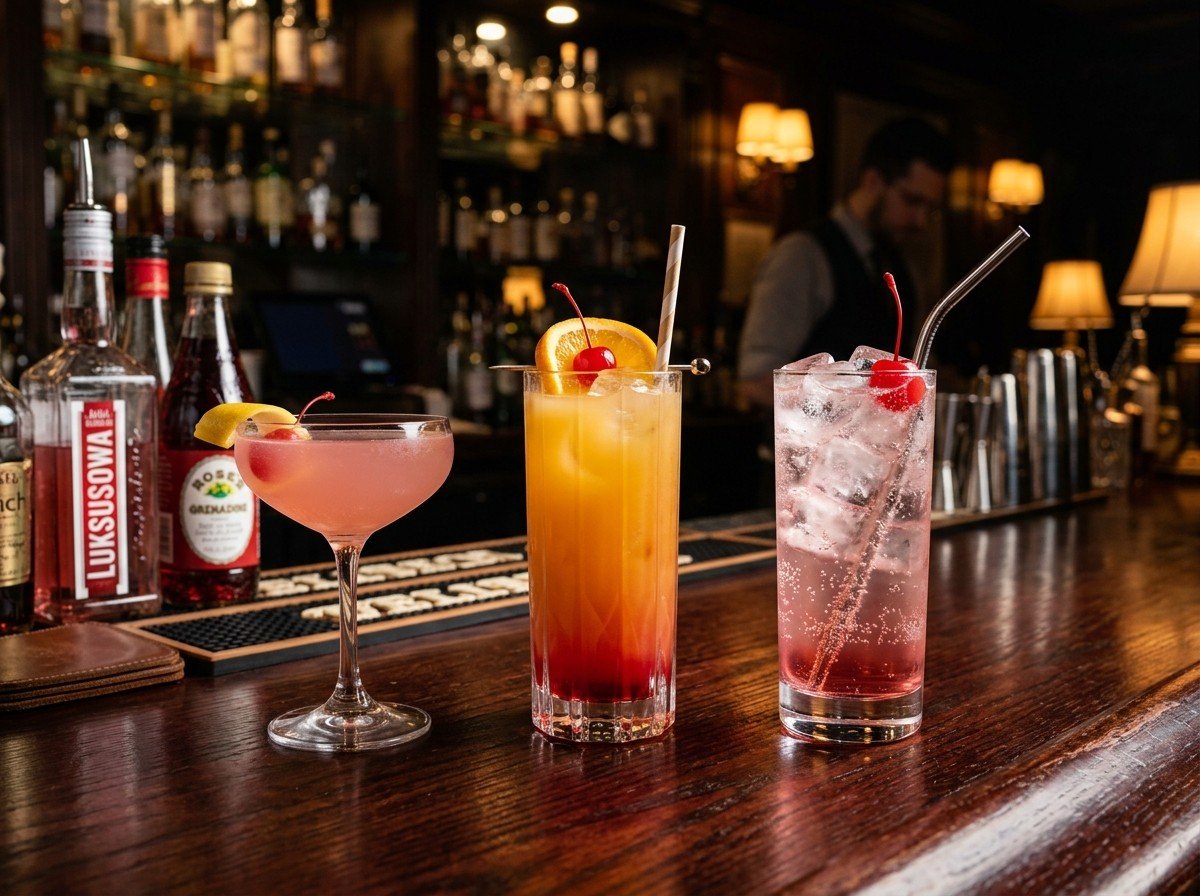 Four classic cocktails made with club soda or tonic water including Gin and Tonic and Mojito