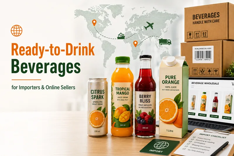 Beverage packaging and label design checklist with bottles cans cartons and label artwork