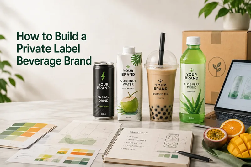 Wholesale beverage supplier checklist with drink products and warehouse cartons