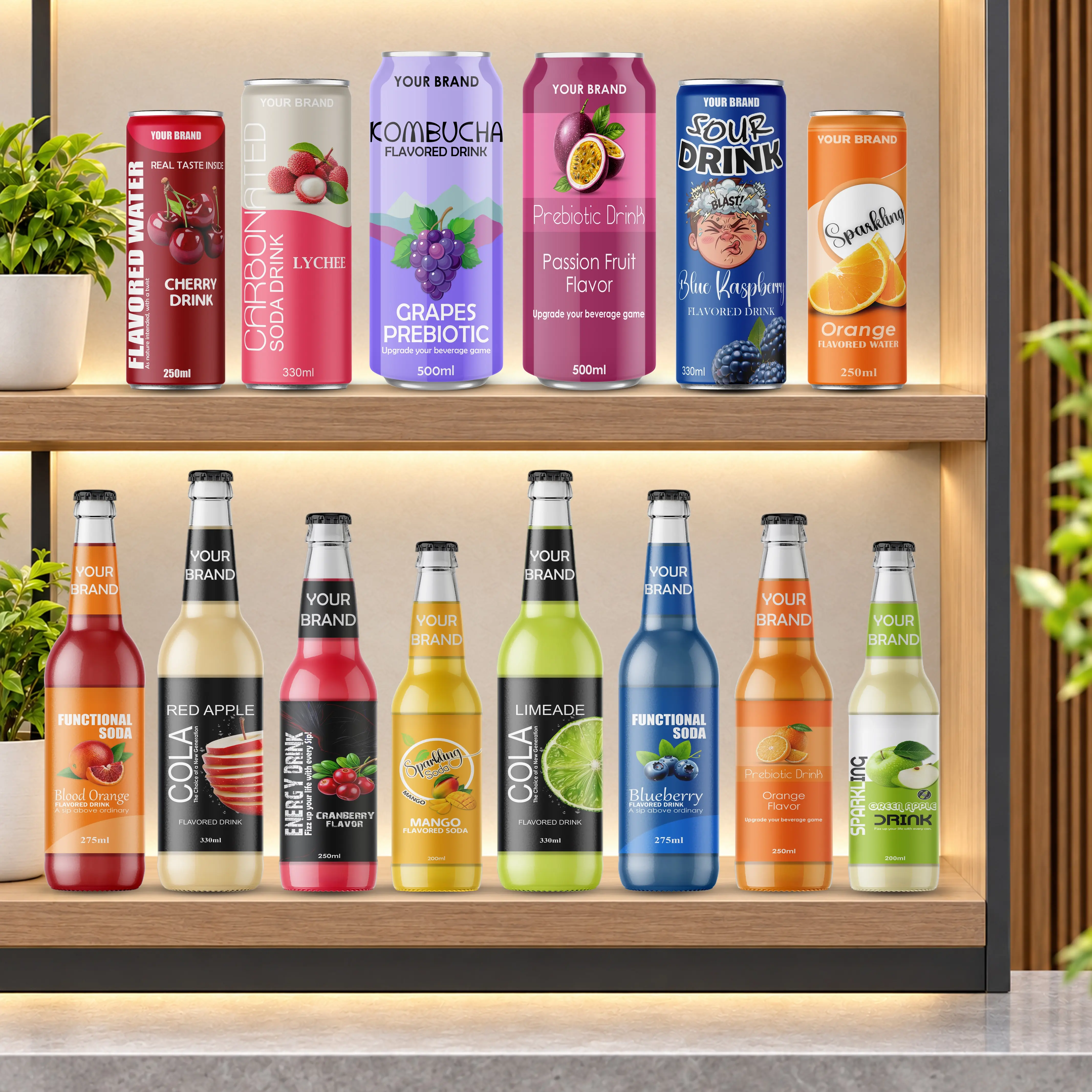 Private Label Beverages packaging and custom branding support